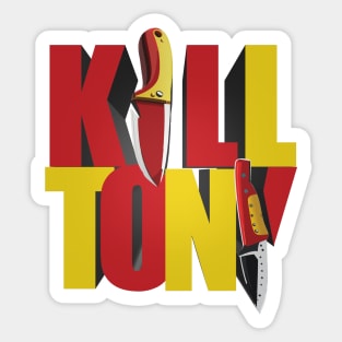 Kill Tony Slick Logo Fan Design in Yellow & Red Sticker